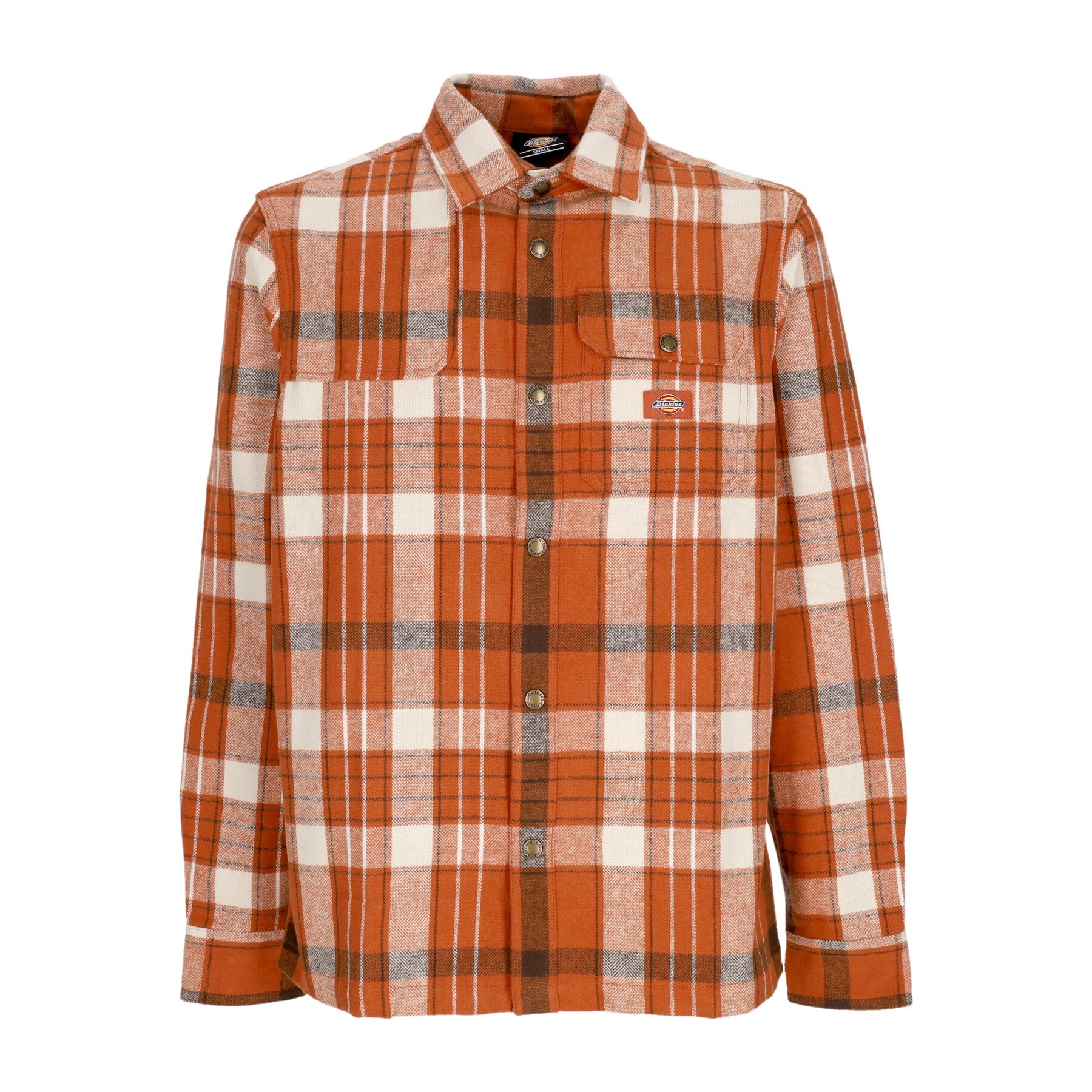 Dickies Nimmons Plaid Flannel Snap-up Shirt In Bombay Brown