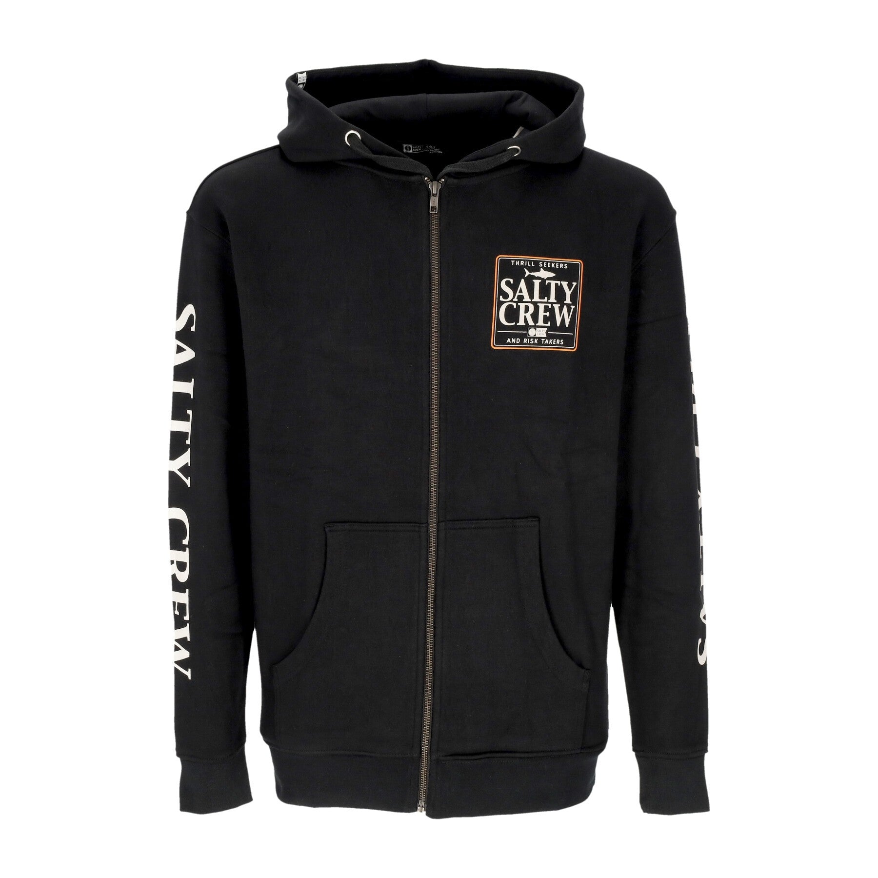 Salty Crew Men's Zip Hoodie Coaster Zip Fleece Black In Black