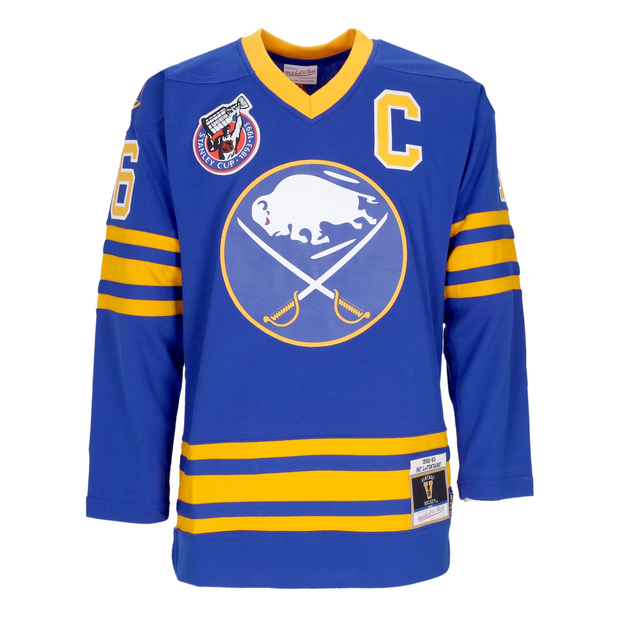 Mitchell & Ness Men's Hockey Jacket Nhl Dark Jersey 1992 No 16 Lafontaine Bufsab Blue In Blue