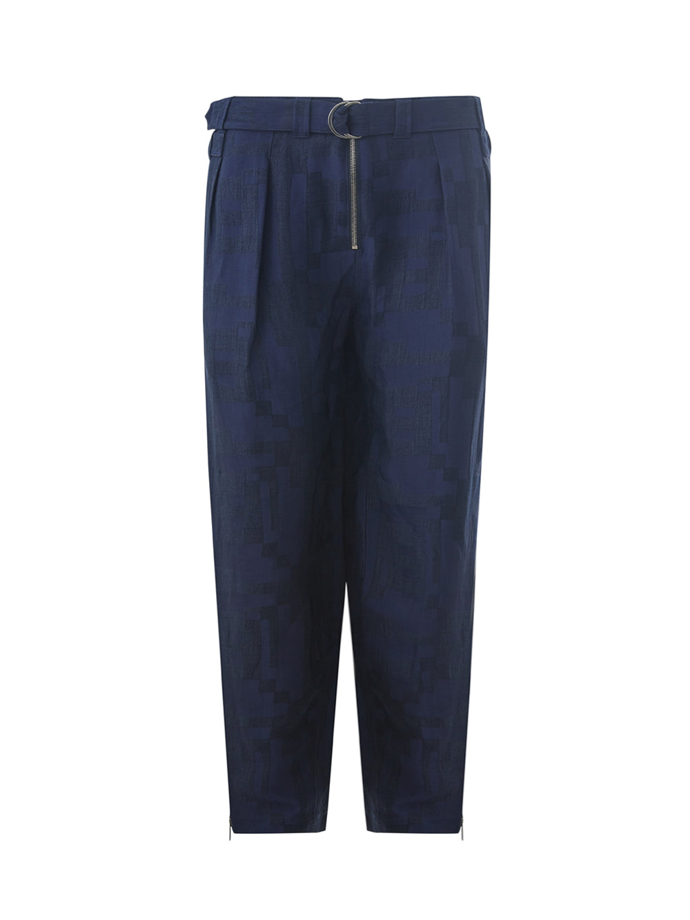 Emporio Armani Elegant Blue Linen Trousers For Men In Blu
