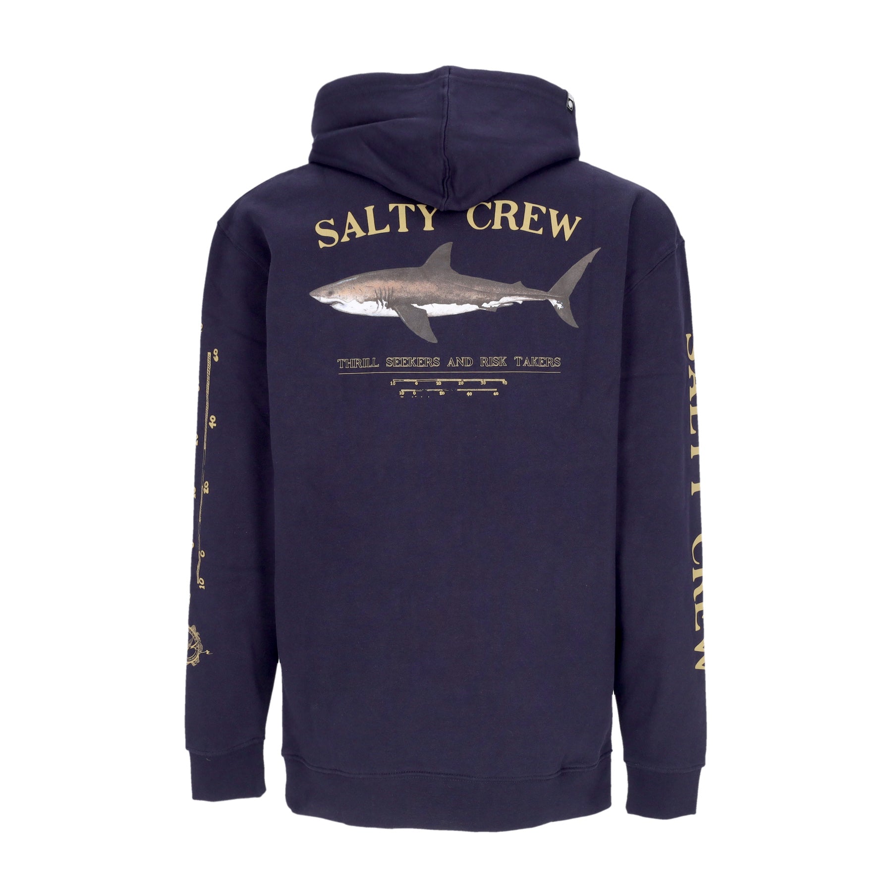 Salty Crew Bruce Hood Fleece Navy Men's Hoodie In Black