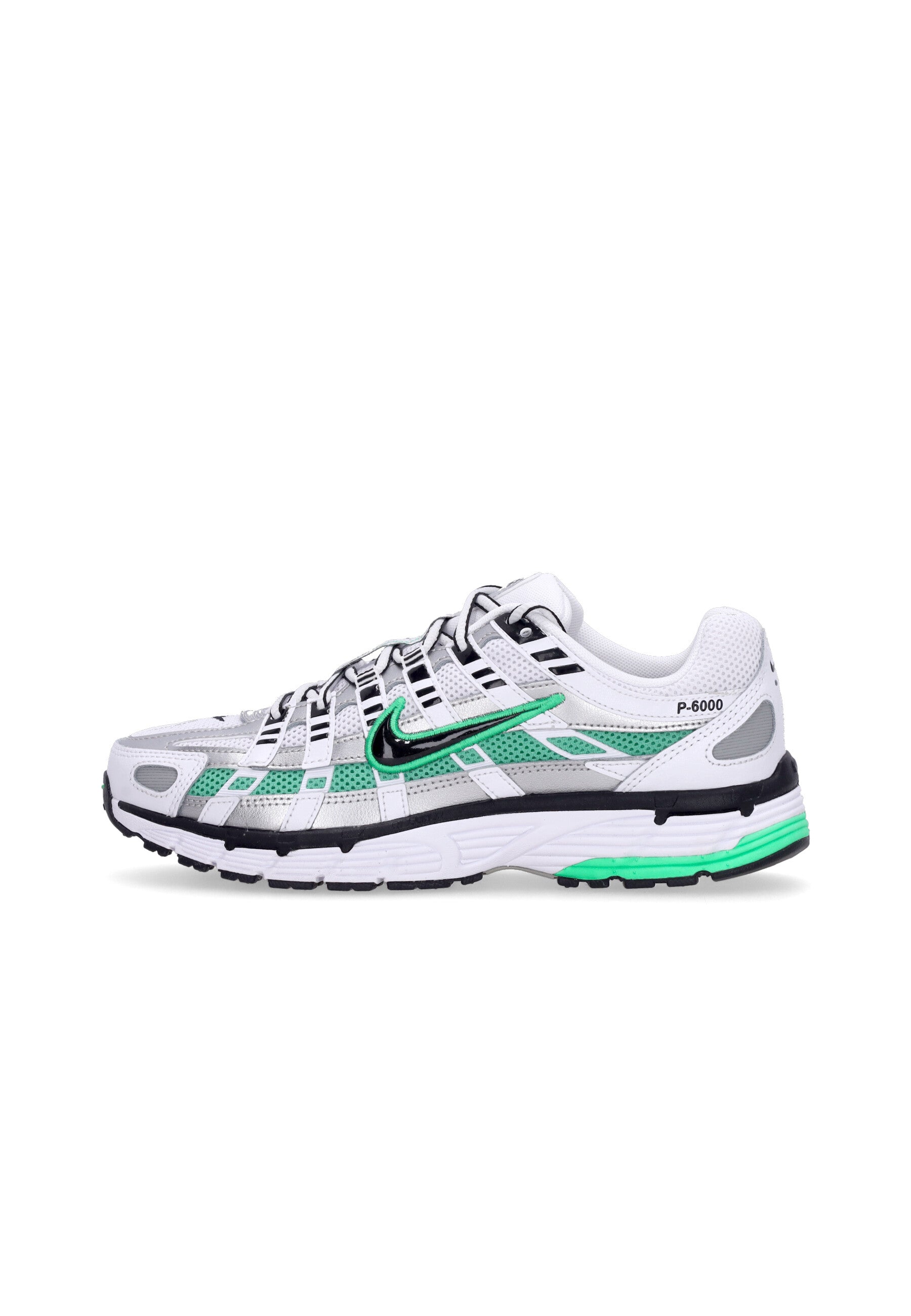 Scarpa Bassa Uomo P-6000 White/black/metallic Silver/spring Green