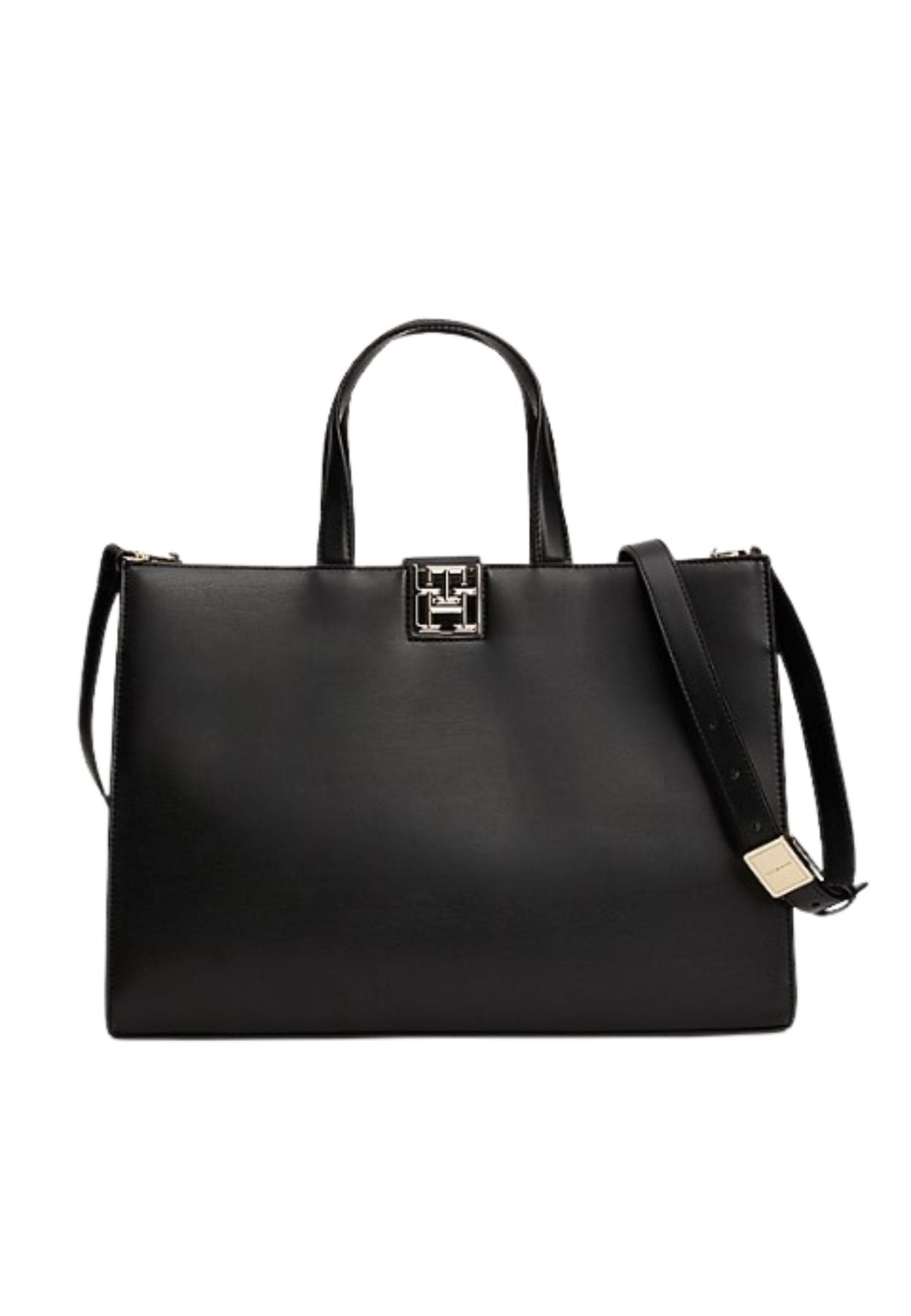 Tommy Hilfiger Th Reset Satchel Bag In Black