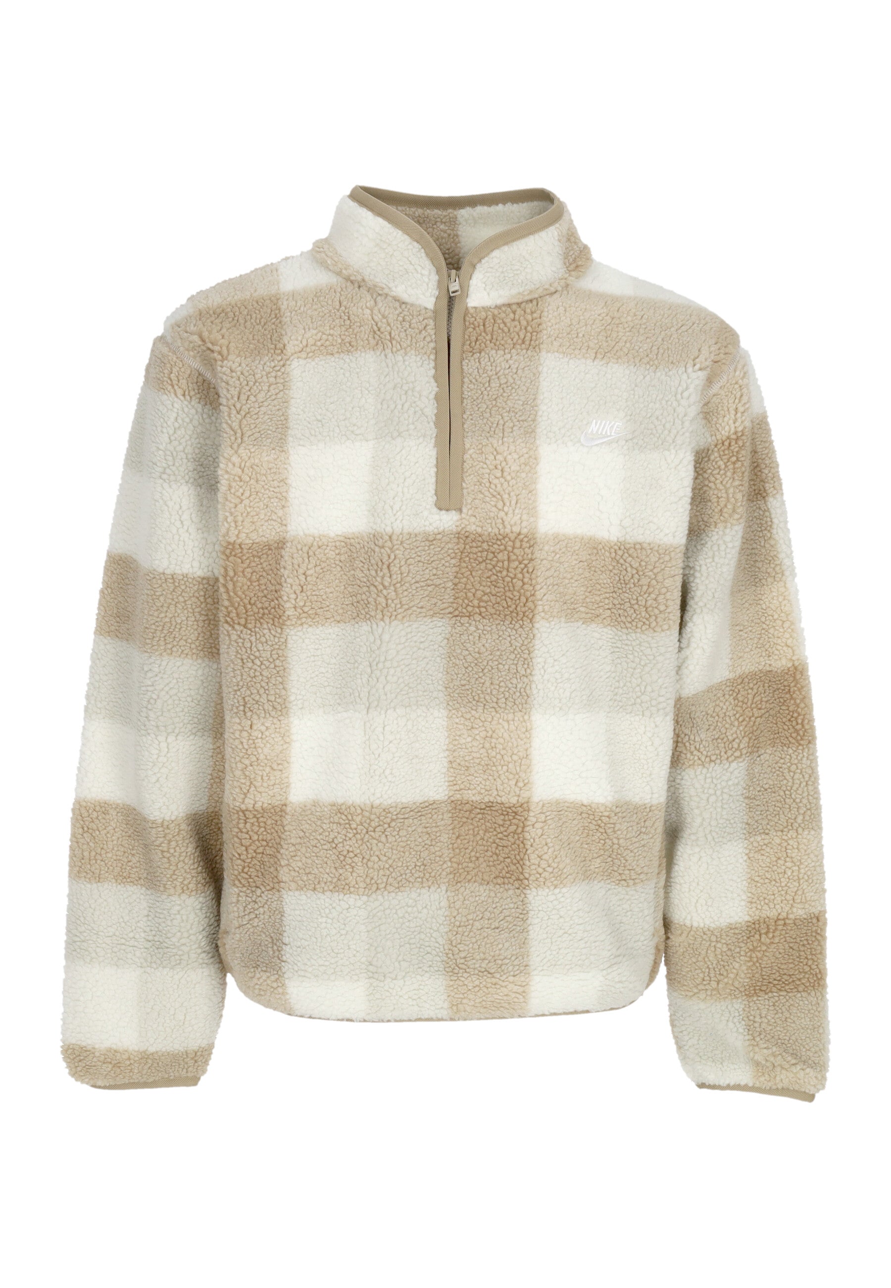 Men's Pile Jacket Club Winterized Half-zip Sweatshirt sail light Bone