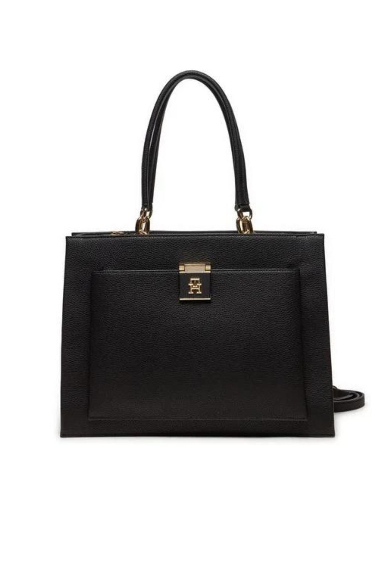 Tommy Hilfiger Th Her Satchel Bag In Black