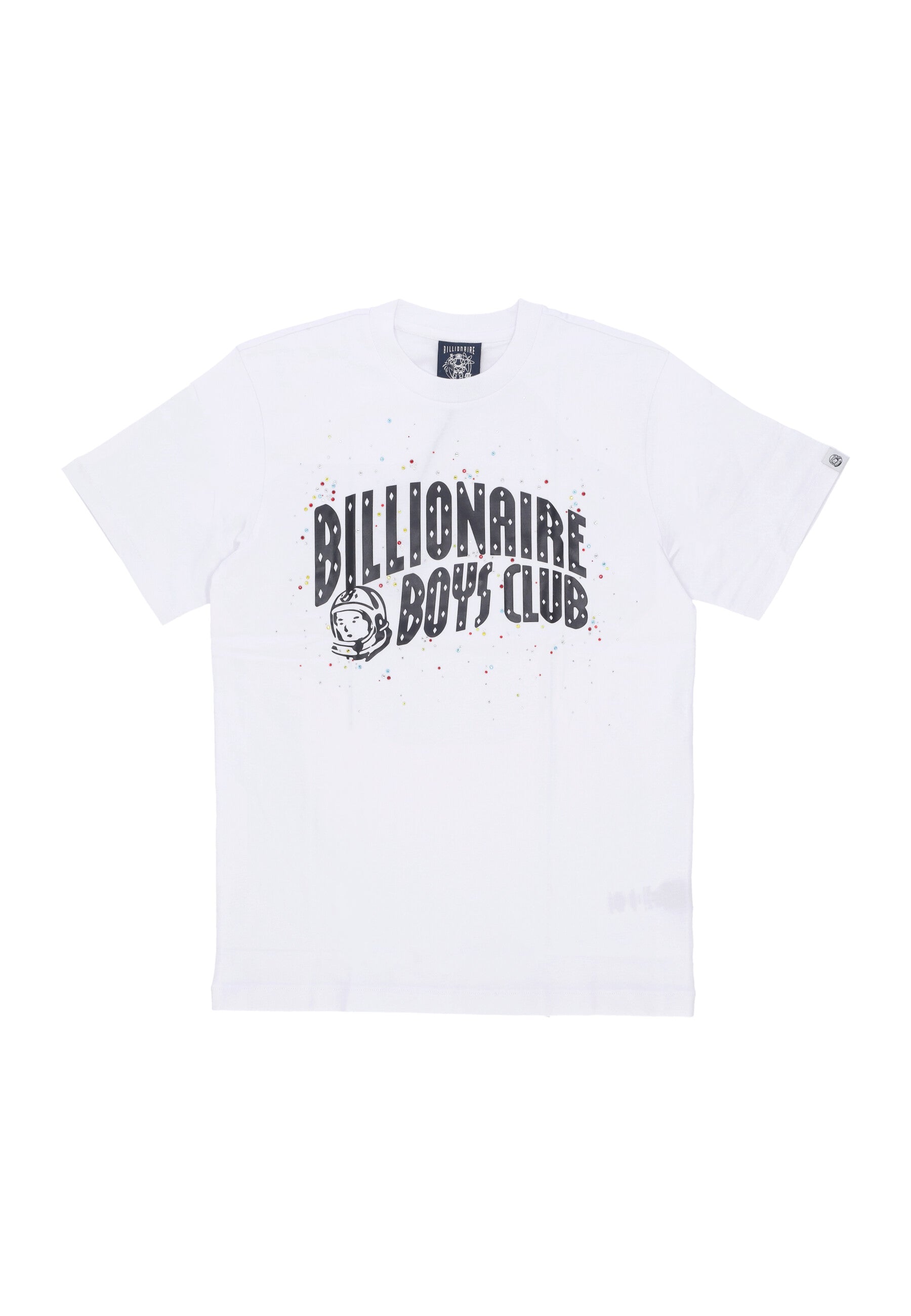 Mens Embellished Arch Logo T-shirt White