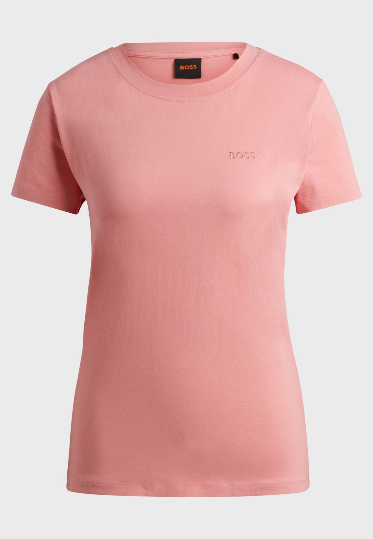 Hugo Boss Logo-detail T-shirt In Compact Cotton Jersey In Rosa