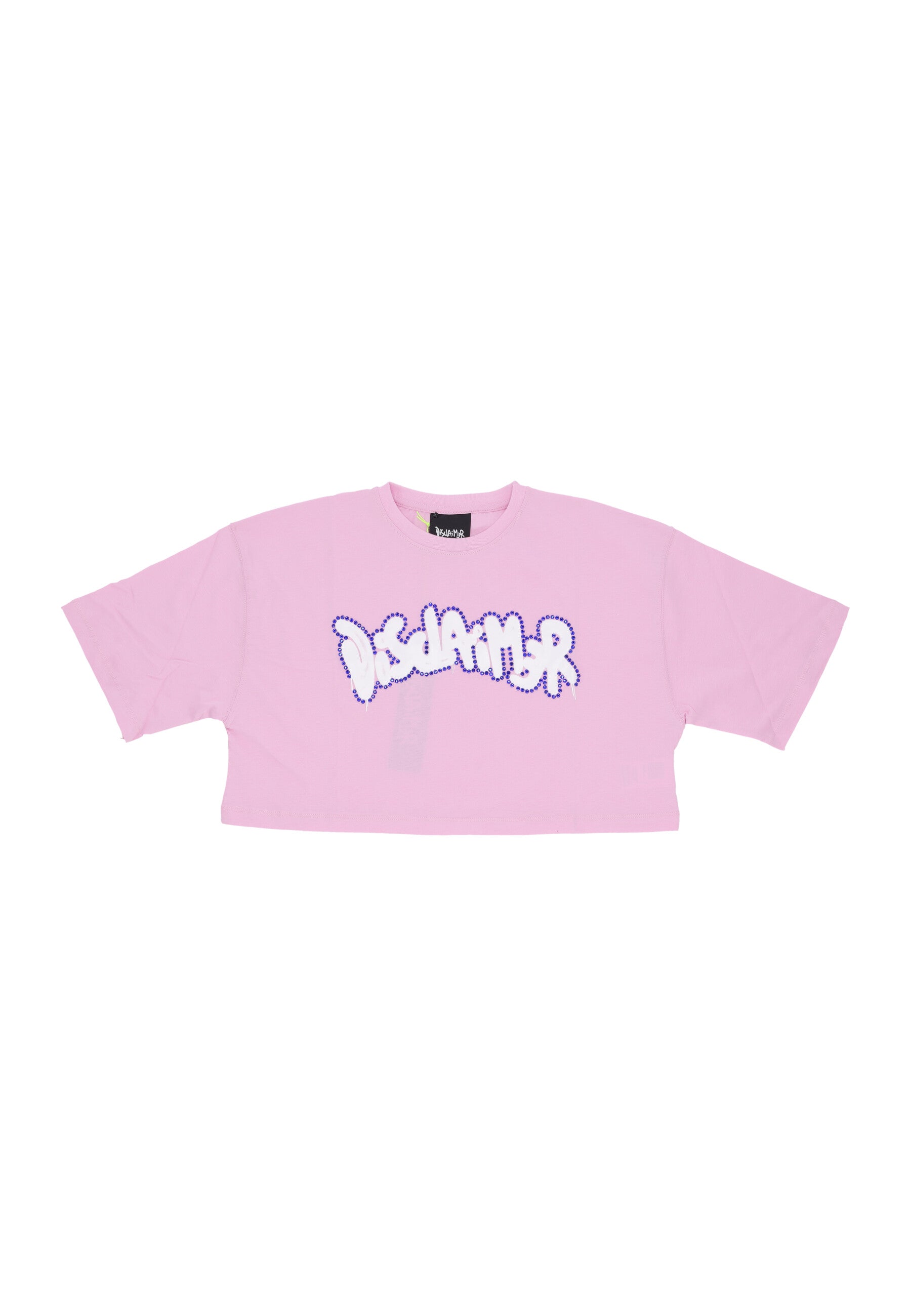 Short T-shirt Women W Logo Strass Crop Tee