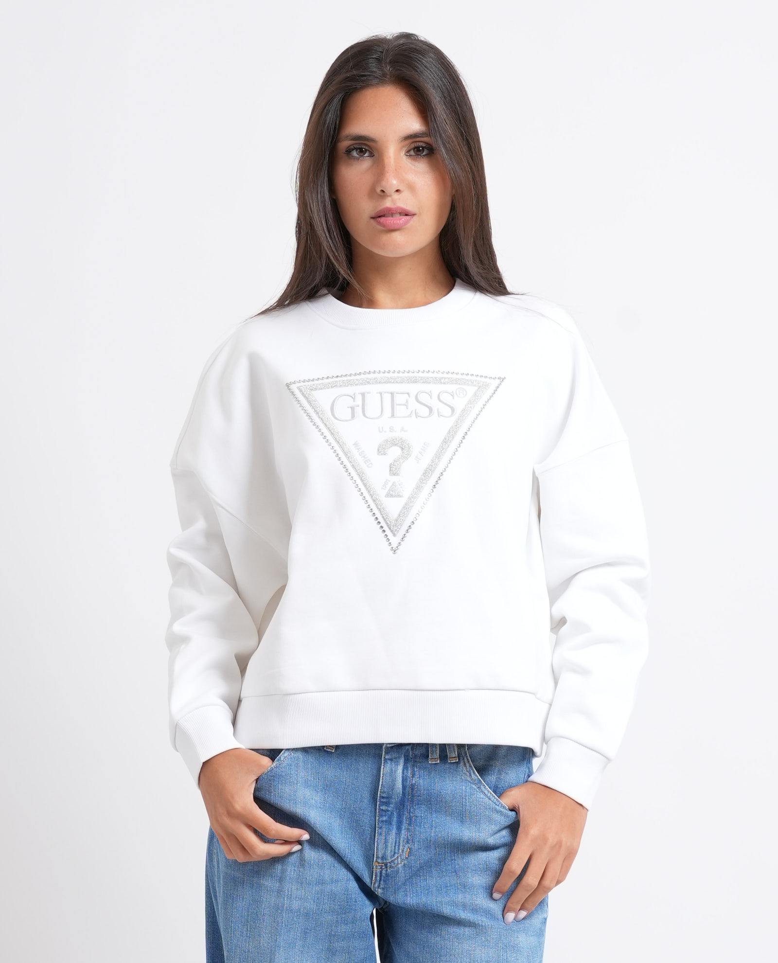 Guess Sweaters In Bianco Neutri