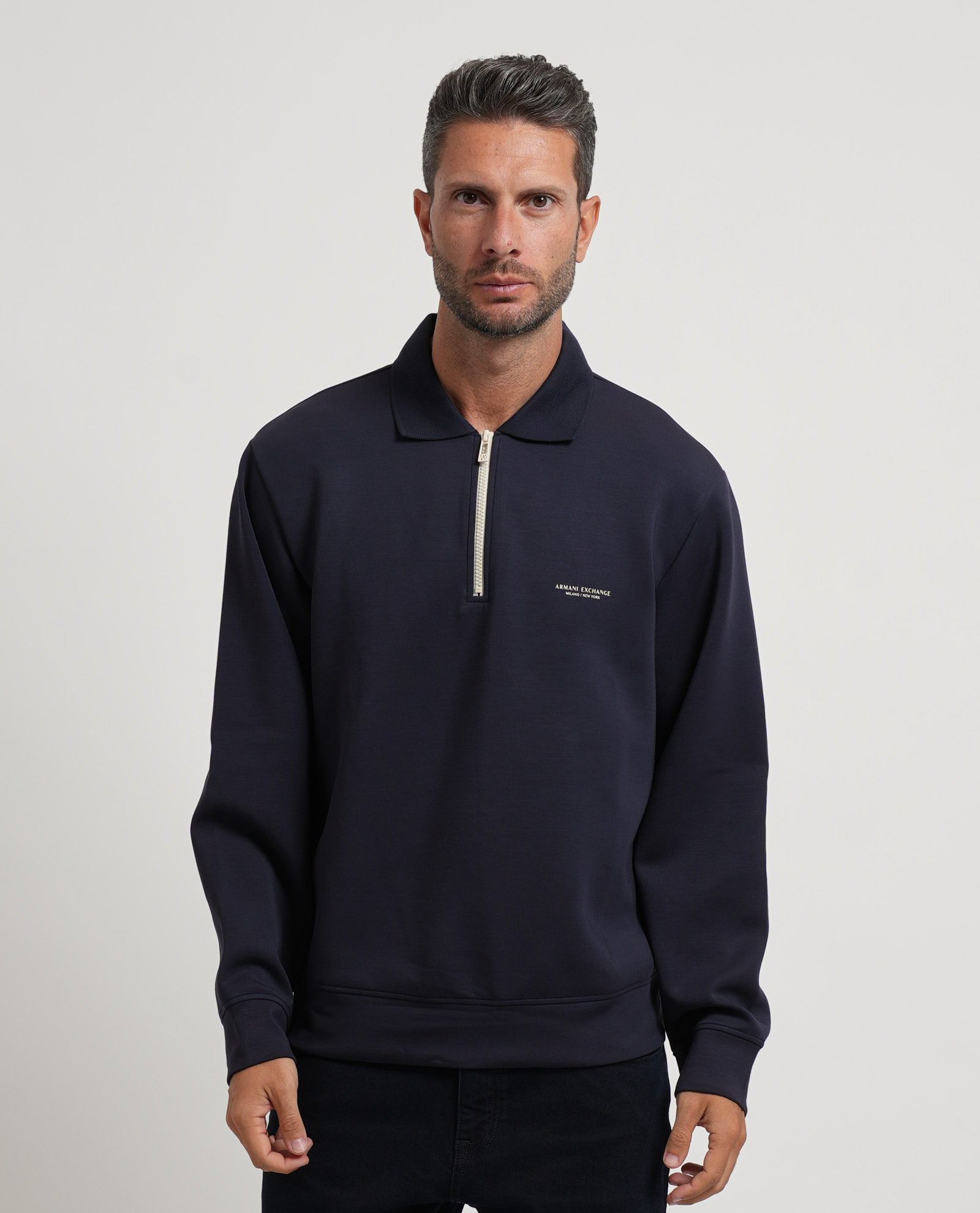Armani Exchange Xm002940_af19936 Sweatshirt Met Halve Rits Blauw S Man